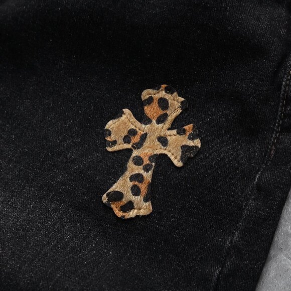 Chrome Heart Leather Patch Jeans - Picture 8 of 10